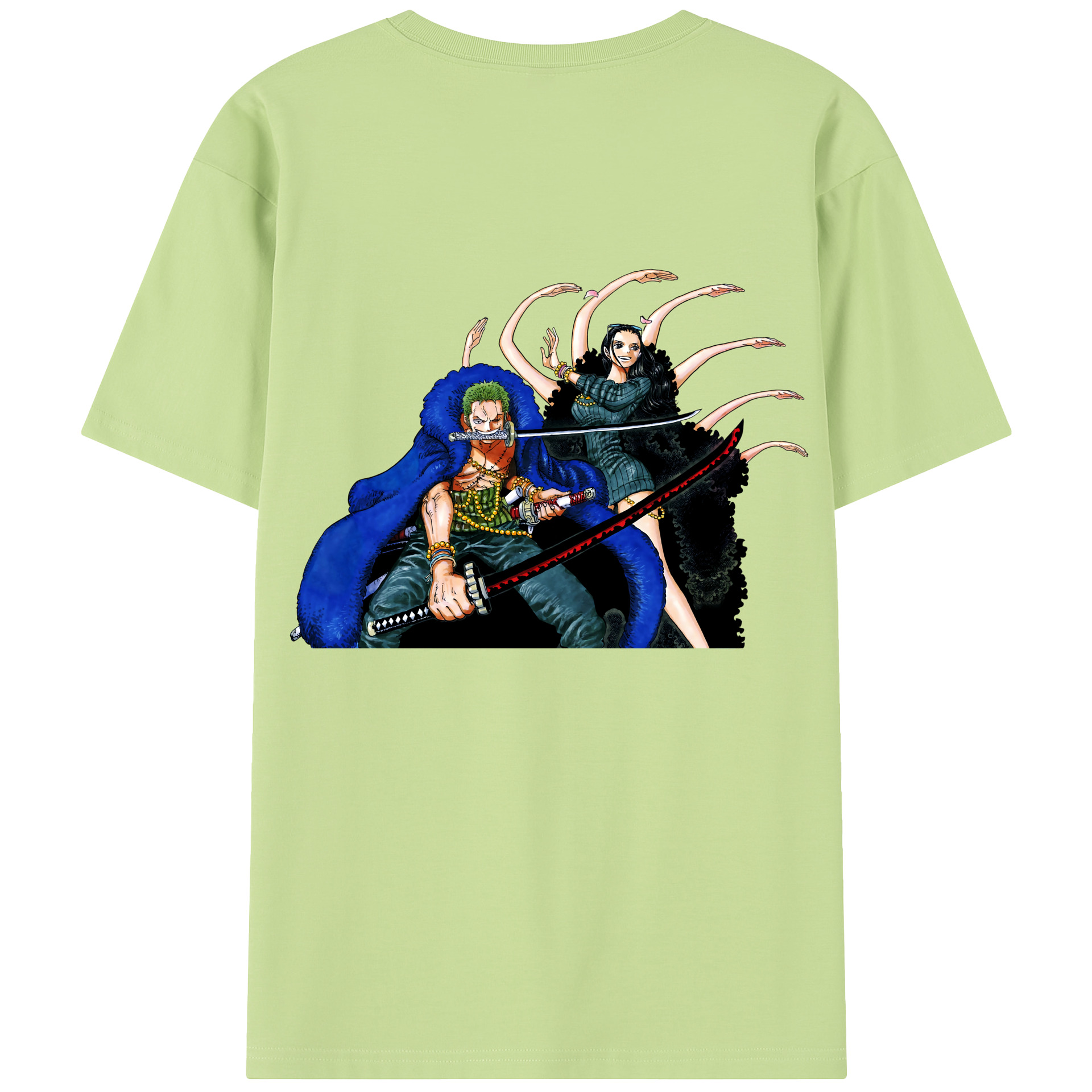 ワンピース ロロノア・ゾロ ONE PIECE Roronoa Zoro 綿100％半袖Tシャツ（背面プリント）